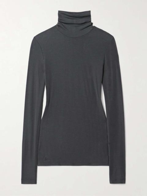 Pascale stretch-Lyocell turtleneck top Mushroom