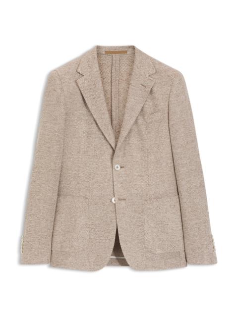 PATTERNED REGULAR-FIT JACKET IN A LINEN BLEND