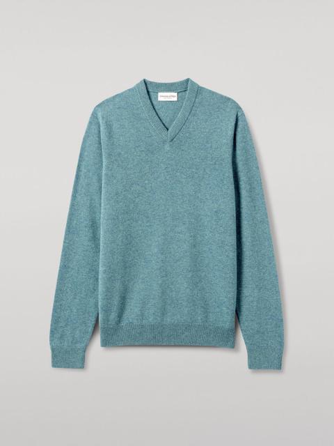 Classic Cashmere Green V Neck Jumper