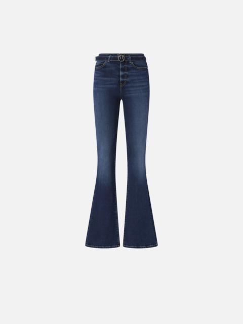 FLARED POWER STRETCH DENIM JEANS
