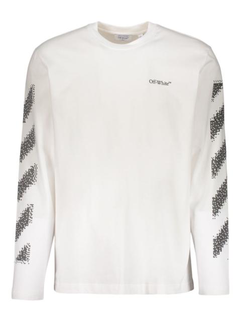 diagonal-stripe long-sleeves T-shirt
