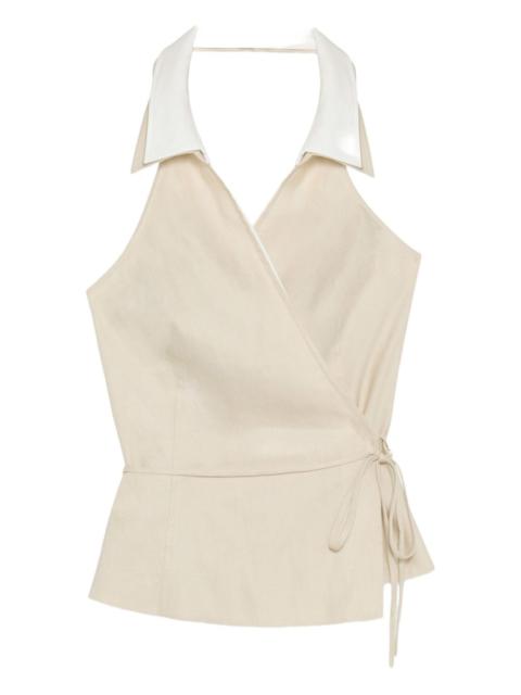 Campbell collared wrap top