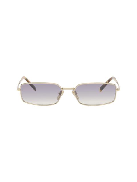 Gold Rectangle Metal Sunglasses