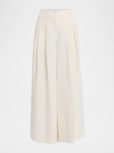 Drew Pleated Wide-Leg Pants