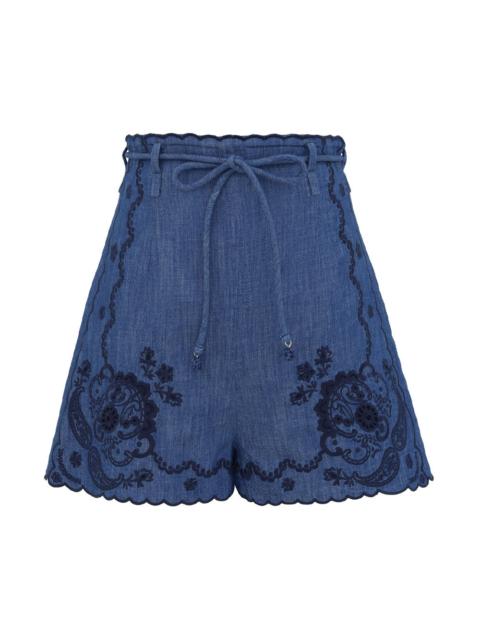 ASTER EMBROIDERED DENIM SHORT