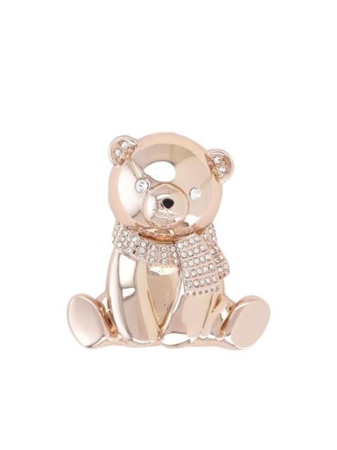 Teddy crystal-embellished brooch