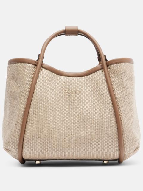 Marin Small leather-trimmed top-handle bag