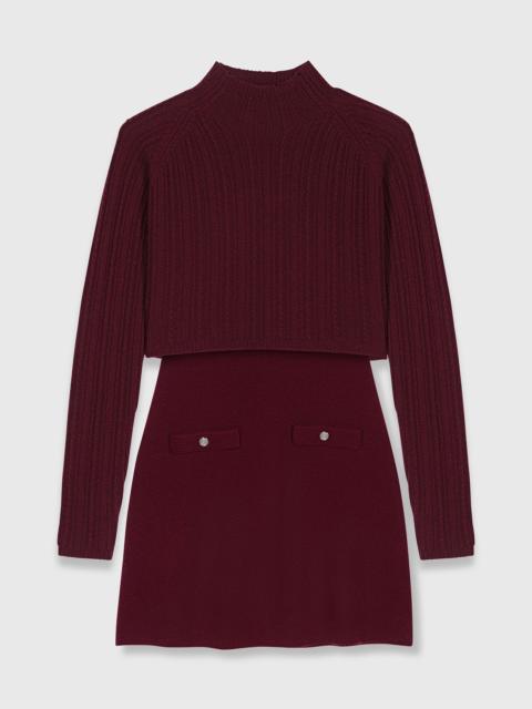 2-in-1 knit mini dress