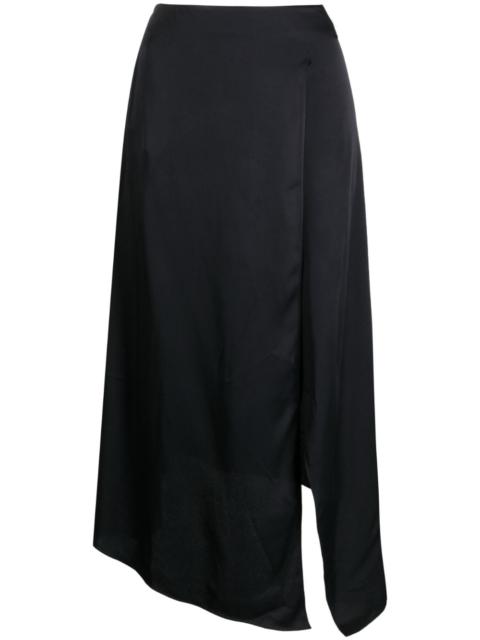 asymmetric high-waisted midi skirt