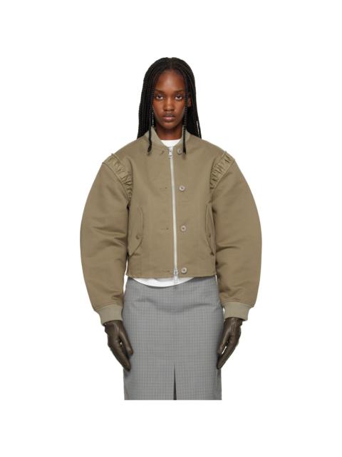 Khaki Frill Bomber Jacket