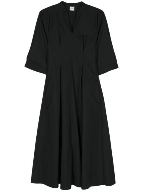 poplin flared maxi dress
