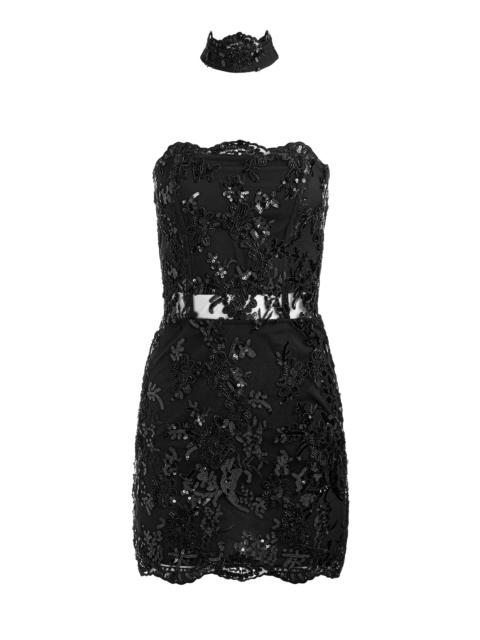 GEORGIE EMBELLISHED LACE MINI DRESS