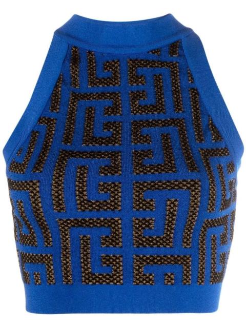 monogram knit crop top