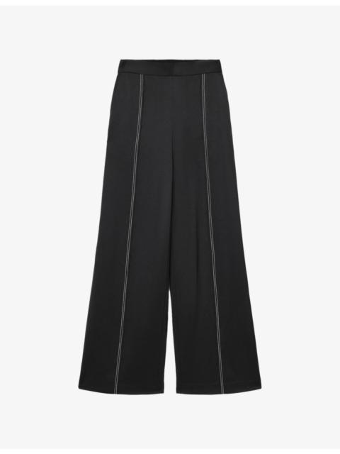 Theah Wide-Leg Mid-Rise Woven Trousers