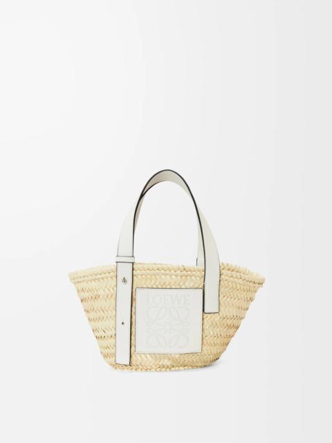 Small Basket bag in palm leaf and calfskin