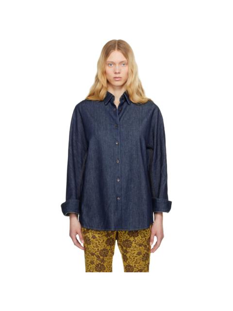 Navy Buttoned Denim Shirt