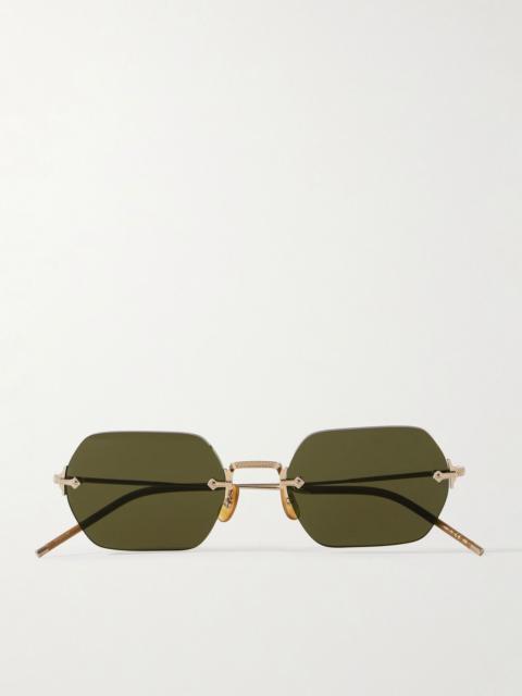TK-13 rimless hexagon-frame gold-tone sunglasses Gold