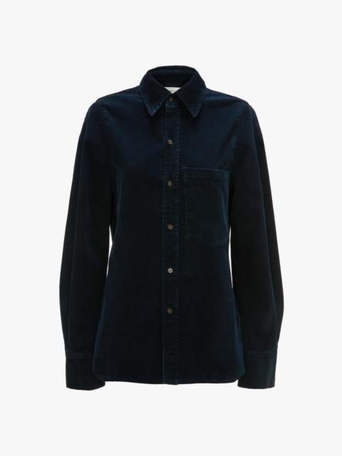 Shoulder Detail Slim Shirt In Indigo