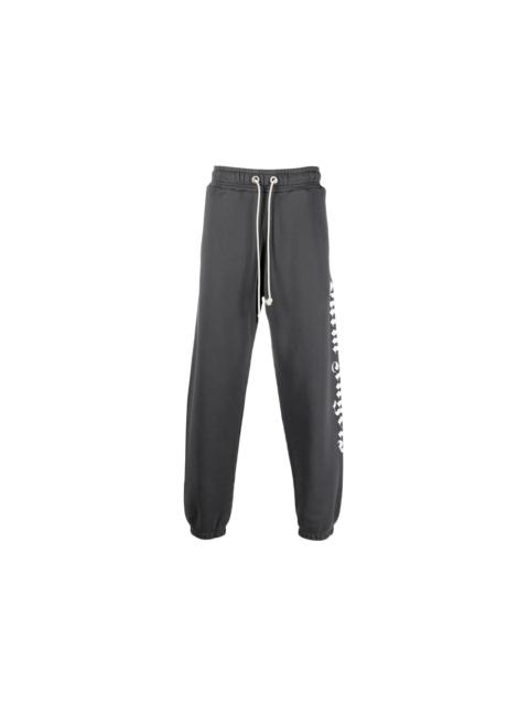 Palm Angels Logo Print Track Pants Grey/White