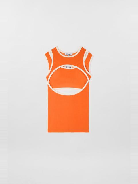 SUPER STRETCH COMBINED TOP / bright orange