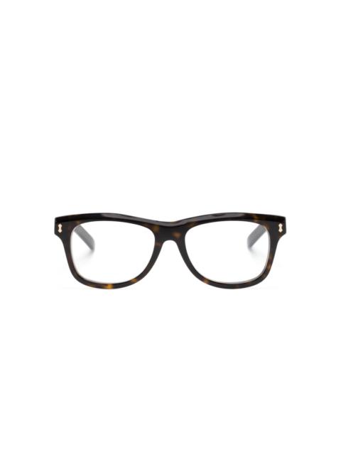 tortoiseshell square-frame glasses