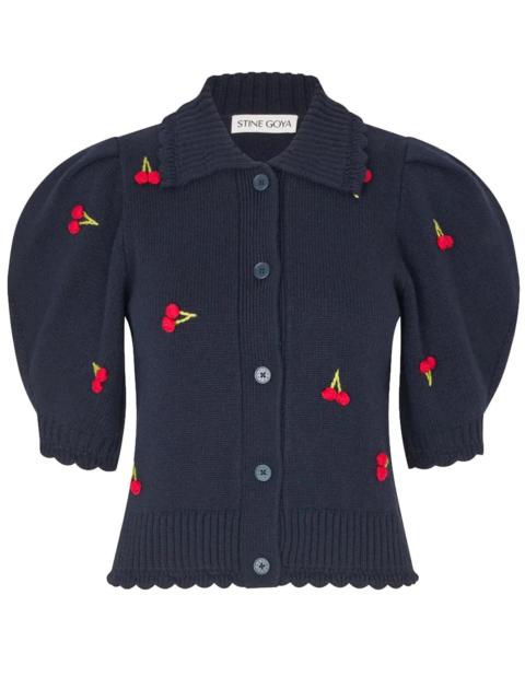 BOBBLE KNIT POLO CARDIGAN