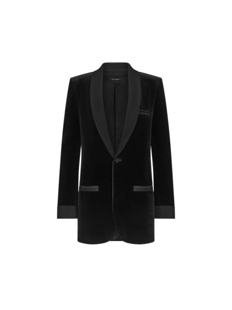 SHAWL COLLAR VELVET SMOKING JACKET