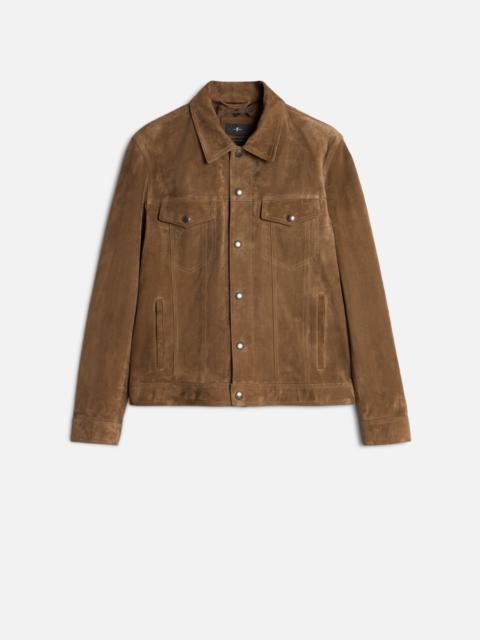 Suede Trucker Jacket In Chestnut