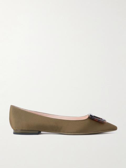 Gommettine Buckled Grosgrain Ballet Flats