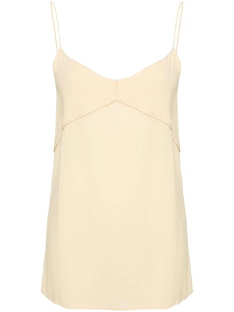 beaded-trim crepe tank top