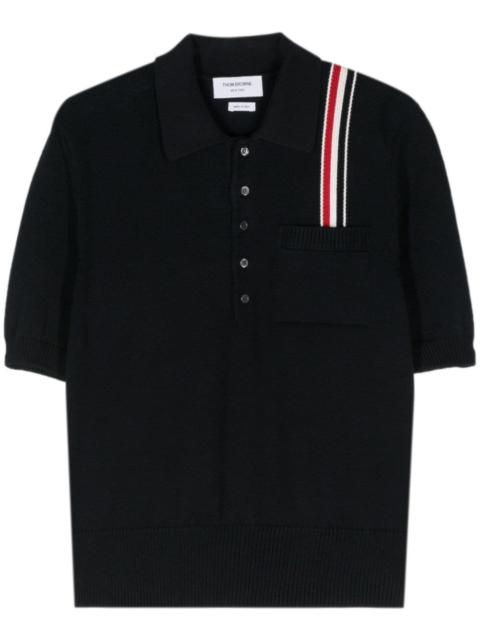 RWB-stripe knitted polo shirt