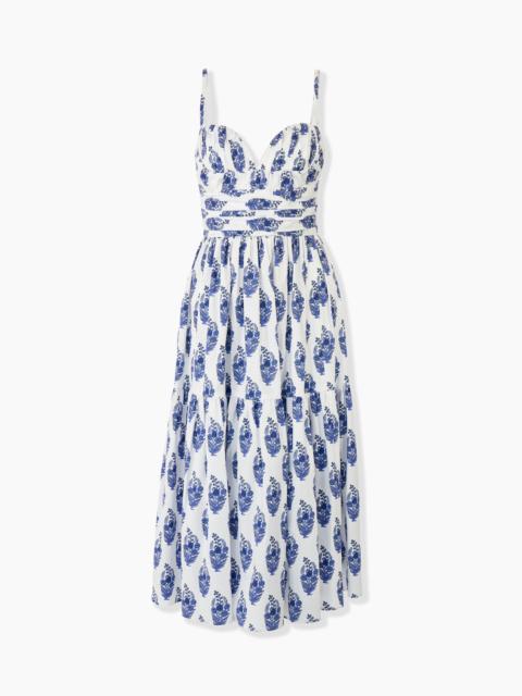 Block-Printed Midi Dress