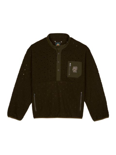 Hole Mock Neck Pullover - Olive