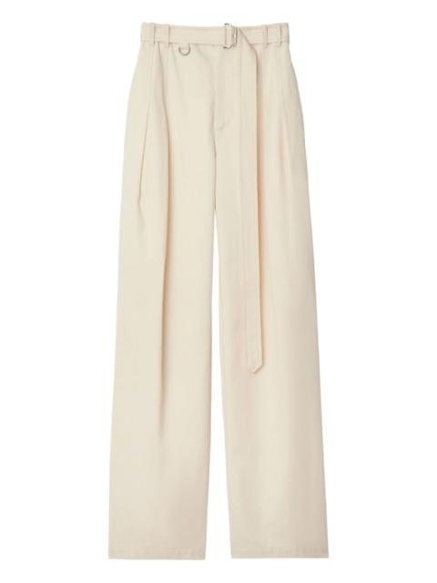 gabardine belted trousers