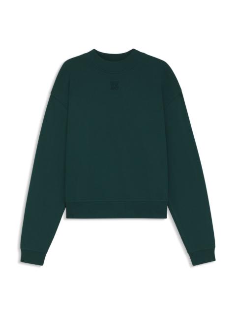 RELAXED-FIT COTTON-TERRY SWEATSHIRT WITH STACKED-LOGO EMBROIDERY