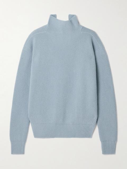 Ribbed Wool Turtleneck Sweater