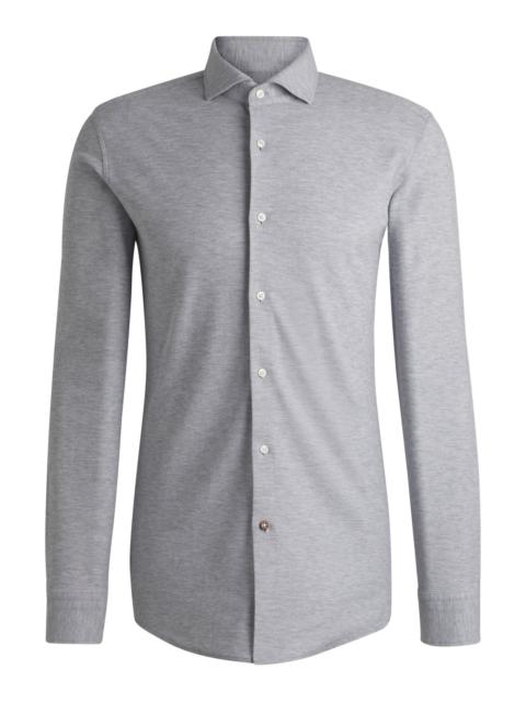 SLIM-FIT SHIRT IN COTTON-PIQUÉ JERSEY