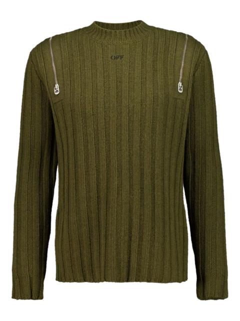 ribbed zip-detail jumper