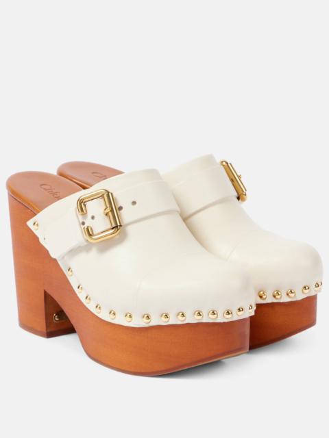 Jeannette studded leather clogs