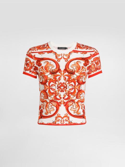 Majolica-print jersey t-shirt