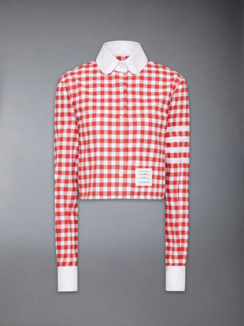 GINGHAM CHECK FLANNEL 4-BAR CROPPED SHIRT