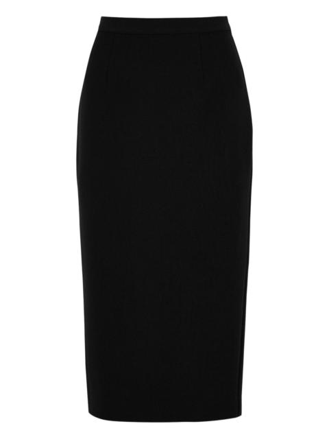 crepe midi skirt