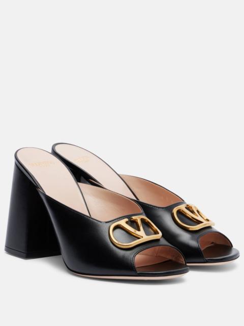 VLogo leather mules
