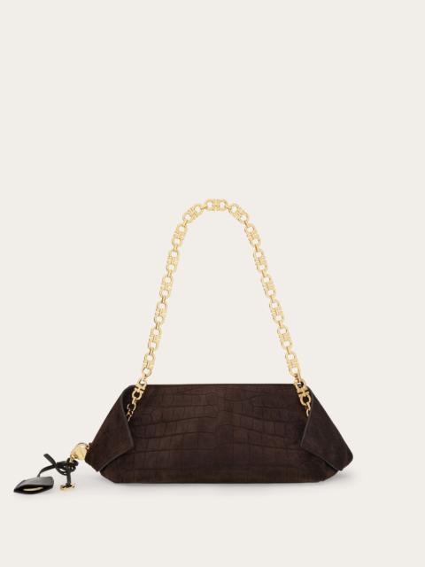 Gancini chain folded shoulder bag (S)