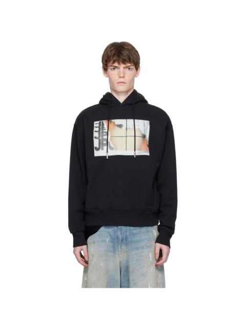 Black Printed Fire Hoodie