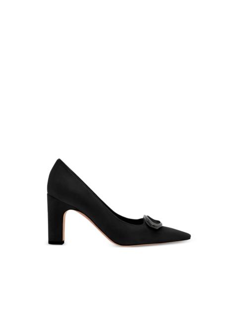 Fenixhi pointed buckle suede pumps