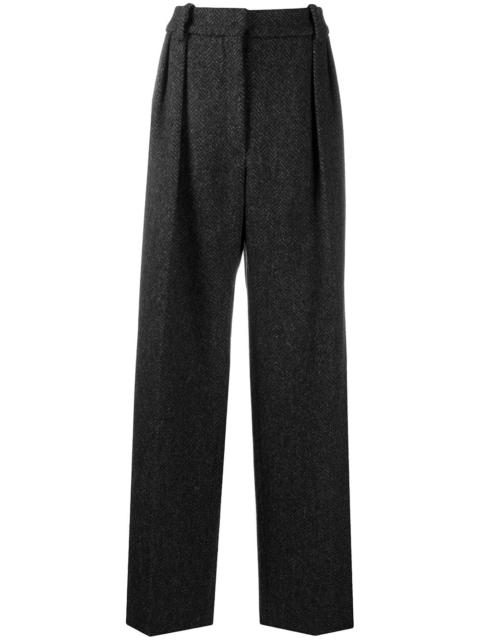 tailored herringbone trousers