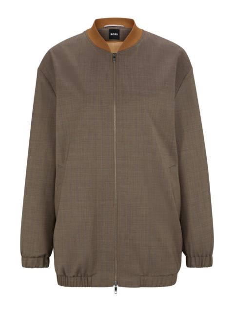 ZIP-UP JACKET IN MELANGE VIRGIN WOOL