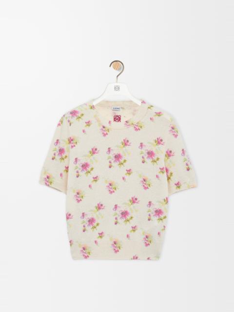 Short sleeve sweater in cotton blend