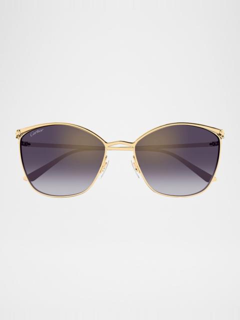 Panthère Cat-Eye Metal Sunglasses